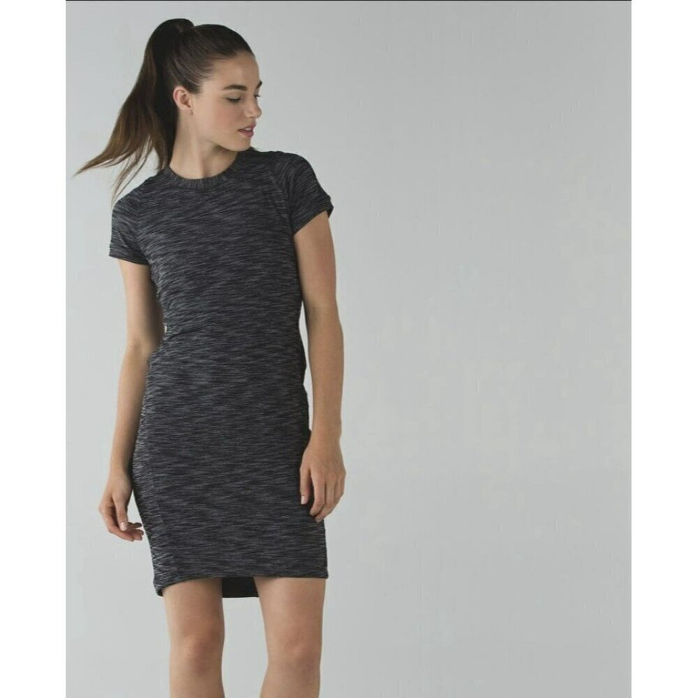 Lululemon &go Where-To Dress Heathered Black Size 4 EUC